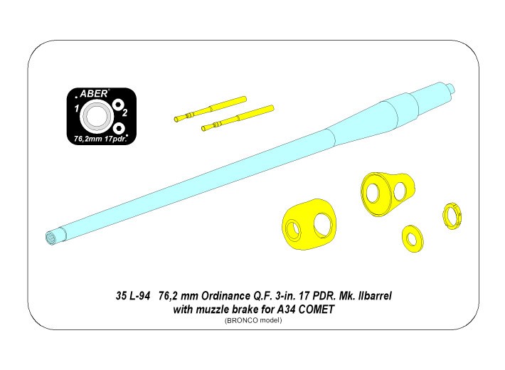 Tank gun barrel for british A34 Comet • Aber