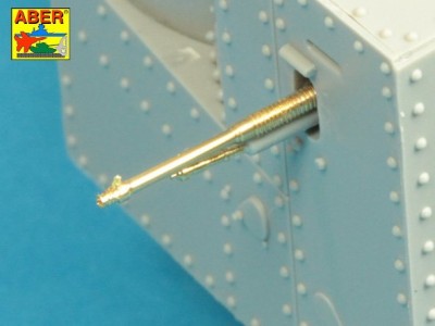 Barrels for British WWI Tank Mk.I Male – 6 pdr.  gun x 2 pcs.  8mm Hotchkiss m.1909 x 3 pcs. - 13