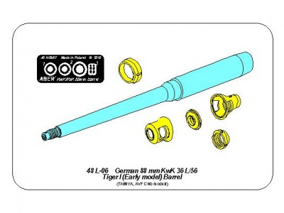 German 88 mm KwK 36 L/56 Tiger I Early Barrel