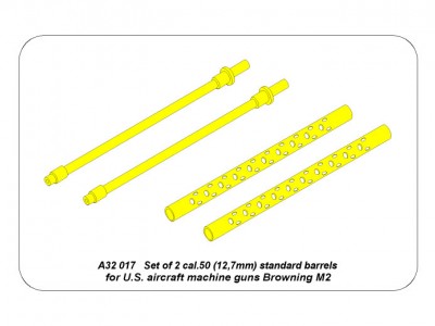 Set of 2  cal .50 (12,7mm) standard barrels for US aircraft machine guns Browning M2 - 8