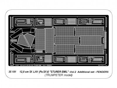 German tank destroyer 12,8 cm Sf. L/61 (Pz.Sf.V) ''Sturer Emil'' - vol. 2 - additional set - fenders