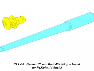 German 75mm KwK 40 L/48 gun barrel for Pz.Kpfw. IV Ausf.J - 5