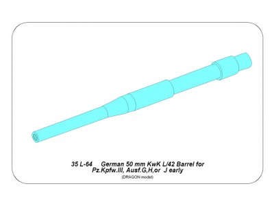 Germ.50mm KwK L/42 Barrel for Pz.Kpfw.III Ausf.G,H,J (early) - 5