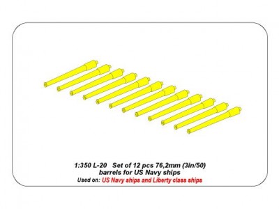 Set of 12 pcs 76,2 mm (3in/50) barrels for US Navy ships - 4