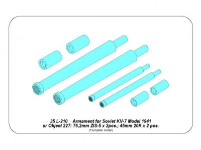 Uzbrojenie do rosyjskiego KV-7 76mm x 2 szt.; 45mm x 2 szt. - 14