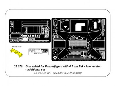 Gun ahield for Panzerjager I with 4.7 cm Pak - late version - additional set - 4