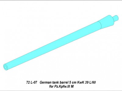 German tank barrel 5cm KwK 39 L/60 for Pz.Kpfw. III M - 4