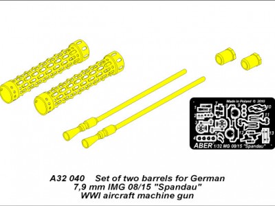 Set of two barrels for German 7,9 mm lMG 08/15 ''Spandau'' WWI aircraft machine gun - 4