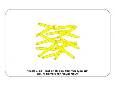 Set of 16 pcs 102 mm QF Mk.V barrels for Royal Navy - 6