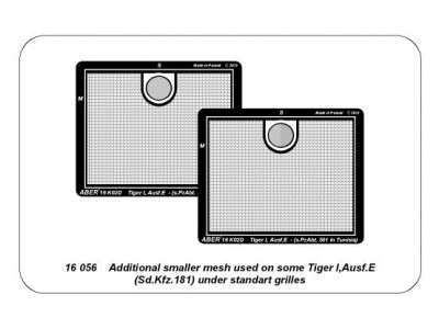 Aditional smaller mesh used on some Tiger I, Ausf.E under standart grilles - 6
