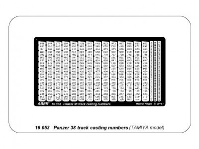 Panzer 38 track link casting numbers - 9