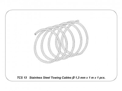 Linka stalowa na liny holownicze ø1,3mm, długość1m - 5