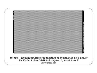Engraved plate for fenders to models in 1/16 scale: Pz.Kpfw. I, Ausf.A/B & Pz.Kpfw. II, Ausf.A to F - 6