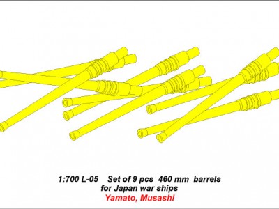 Zestaw 9 luf 460mm do okrętów Yamato, Musashi - 9
