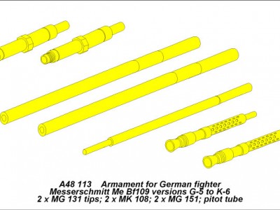 Armament for German fighter Me 109G-5 to K-6 - 4