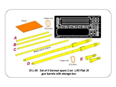 Zestaw 2 luf 2cm L/65 do niemieckiego działka Flak 38 wraz z zasobnikiem - 16