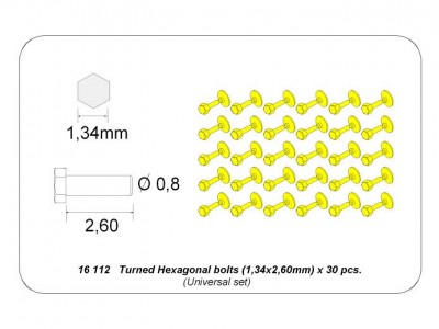 Turned Hexagonal bolts (1,34x2,60mm) x 30 pcs. - 4