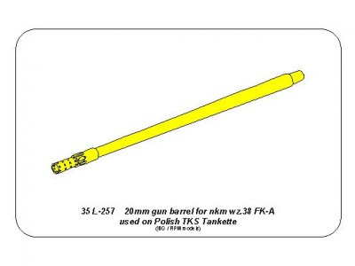 20mm gun barrel for nkm wz.38 FK-A used on TKS Tankette - 10