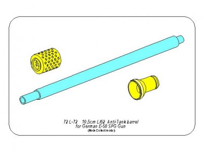 10,5/cm  L/62 A/T gun barrel for German E-50 SPG Gun - 12