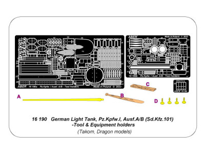 Pz.Kpfw. I, Ausf.A or Ausf.B (Sd.Kfz. 101) Tool & Equipment holders