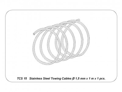Linka stalowa na liny holownicze ø1,5mm, długość1m - 5