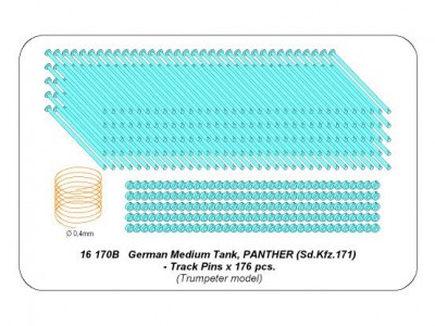 Zestaw sworzni do gąsienic czołgu Panther x176 szt. - 9