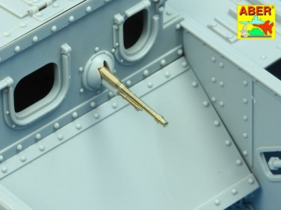 Barrels for British WWI Tank Mk.V (Male, Female or Hermaphrodite) for 6 pdr (57mm) gun x 2pcs. 8mm Hotchkiss m.1909 x 6pcs. - 6