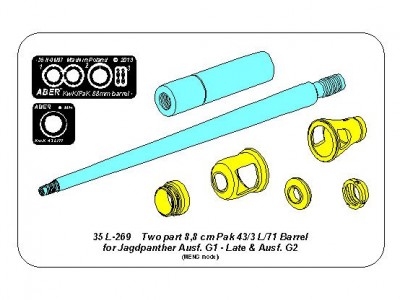 German 8,8cm Two part Pak 43/3 L/71 barrel for Jagdpanther Ausf G1 late  G2 - 12