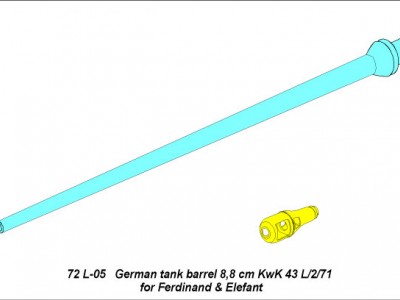 German tank barrel 8,8cm KwK 43 l/2/71 for Ferdinand and Elefant - 5