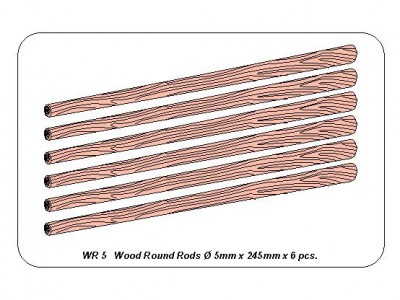 Pręty drewniane Ø 5 mm długość 245mm x 6 szt. - 5