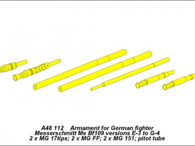 Armament for German fighter Me 109E-3 to G-4 - 4