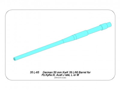 German 50mm KwK39L/60 barrel for Pz.Kpfw. III Ausf J, L, M. - 5