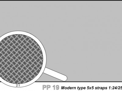 Engrave plate (140 x 77 mm) - modern type  5x5 strips, 1:24/25 scale - 5