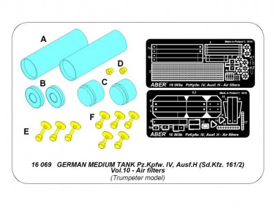 Niemiecki średni czołg Panzer IV H  cz.10 - zestaw dodatkowy - filtry powietrzne - 17