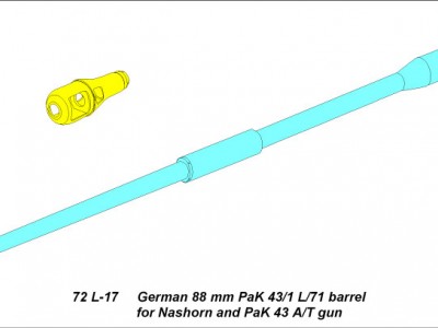 German 88mm PaK43/1 L/71 barrel for Nashorn and PaK43A/Tgun - 4