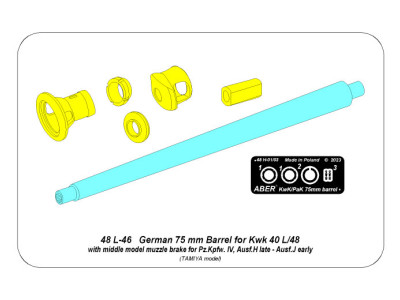 German 75 mm Barrel for Kwk 40 L/48 German 75 mm Barrel for Kwk 40 L/48