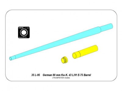 Lufa 88mm Kw.K. 43 L/91 do niemieckiego czołgu E-75 - 6