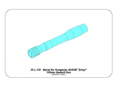 Barrel for hungarian 40/43M ''Zrinyi'' 105mm assault gun - 8