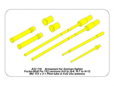 Armament for German fighter Fw-152 versions H-0 to H-4; H-7 to H12 - 4