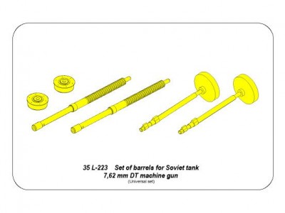 Set of 2 barrels for Soviet tank 7,62mm DT machine gun - 9