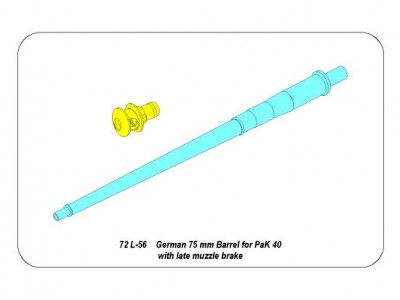 Lufa 75mm do niemieckiej armaty p/panc Pak 40 z późnym hamulcem wylotowym - 7