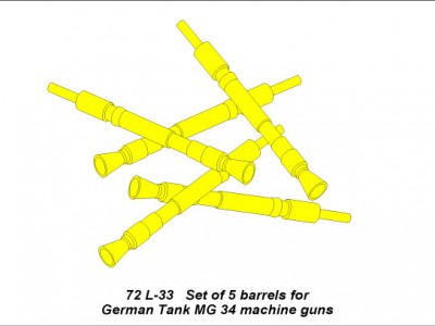 Zestaw 5 luf do niemieckich czołgowych karabinów maszynowych MG 34 - 7