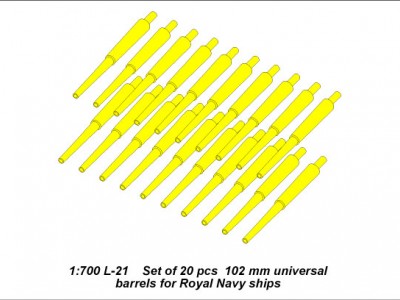 Zestaw 20 uniniwersalnych luf 102 mm do brytyjskich okrętów - 5