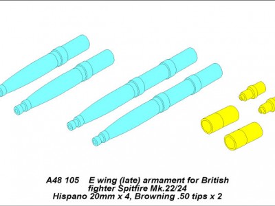 E wing (late) armament for British fighter Spitfire Mk.22/24 - 5