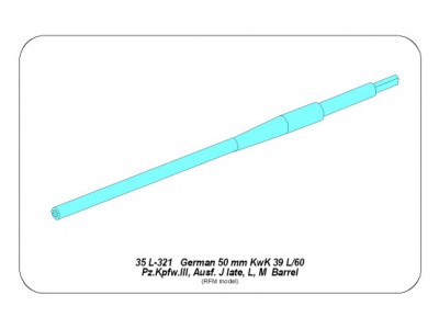 Lufa 50mm KwK39L/60 do czołgu Panzer III J późny, L, M. - 15