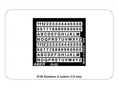 Numery i litery 1,5 mm - 4
