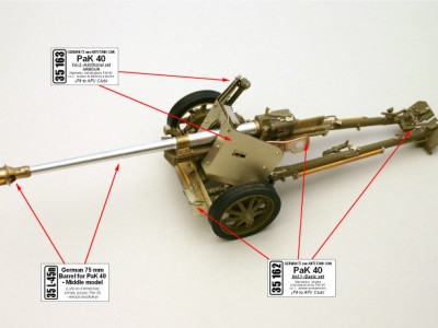 35 162 - German 75 mm Anti-Tank Gun PaK 40 (AFV Club model)