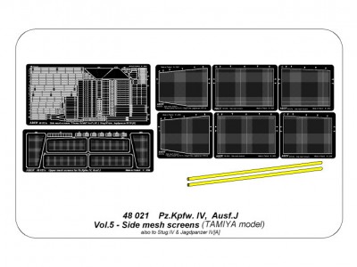 Niemiecki czołg średni Pz.Kpfw. IV, Ausf. J  (także Stug IV późny i Jagdpanzer IV A) - cz. 5 - zestaw dodatkowy - siatkowe osłony boczne - 4