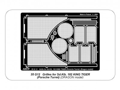 Grilles for german tank Sd.Kfz. 182 King Tiger (Porsche Turret) - 10