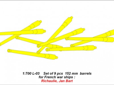 Zestaw 9 Luf 152 mm do Richelieu, Jean Bart - 8